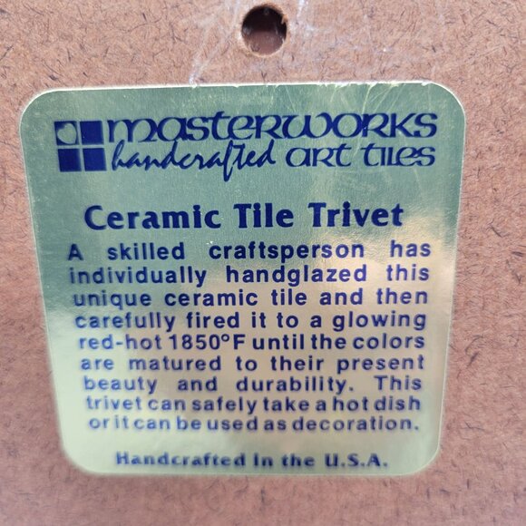 Vintage Kokopelli Ceramic Tile Trivet Wall Hanging Flute Dancer Handcrafted USA - Picture 5 of 8